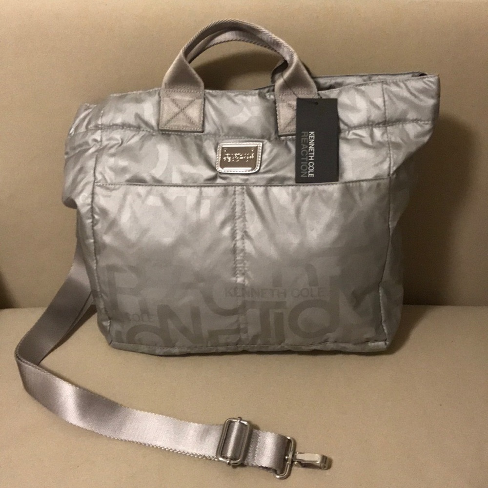 Kenneth Cole Reaction Silver Shop Girl Satchel NWT